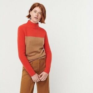 J.Crew Colorblock Mockneck Sweater Sz XS